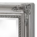 Obdélníkové úzké stříbrné zrcadlo BAROQUE v barokním stylu s detaily 135 cm