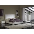 Elegantní postel chesterfield ALMA s koženým čalouněním a úložným prostorem 200 cm