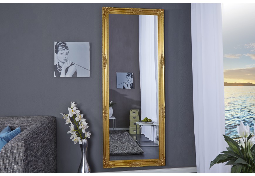 Luxusní elegantní zrcadlo 185 cm renesanční zlato
