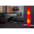 Moderní obdélníková stojací lampa Paris v červeném latexu s oranžovým podtónem a stříbrnou čtvercovou podstavou 120 cm