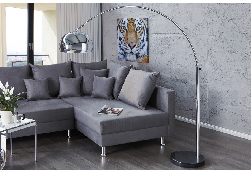 Designová moderní stojací lampa Big Bow II 170-205 cm chrom