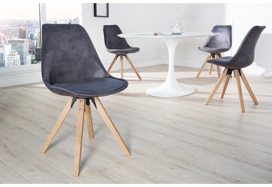 Designová stylová retro židle Scandinavia tmavá šedá