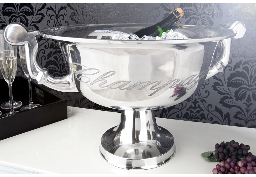 Luxusní elegantní nádoba na Champagne 65 cm stříbrná