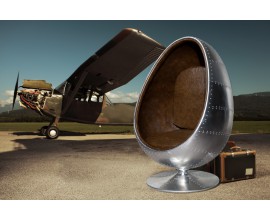 Designové moderní křeslo Space Egg stříbrné