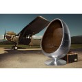 Designové moderní křeslo Space Egg stříbrné