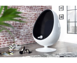 Luxusní elegantní křeslo Space Egg bílo-černé
