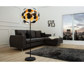 Exkluzivní moderní stojací lampa Infinity 170 cm černo - zlatá