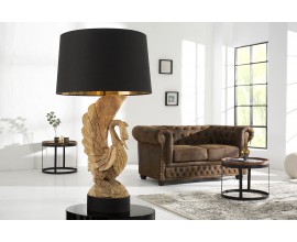 Designová originální stolní lampa SWAN z akátového dřeva