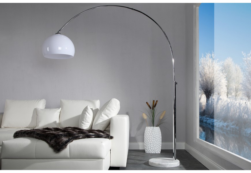 Designová moderní stojací lampa Big Bow II bílá 175-205cm