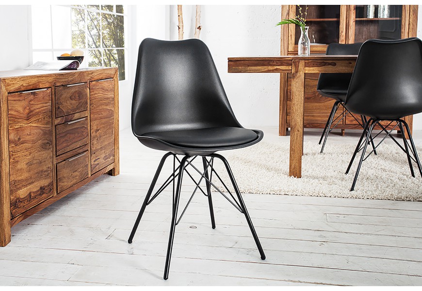 Designová moderní jídelní židle Scandinavia černá