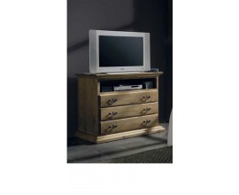 Dřevěný TV stolek Nuevas formas v rustikálním stylu se třemi zásuvkami 102cm