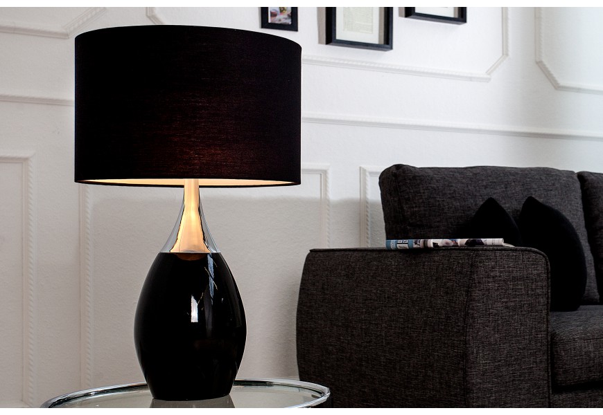 Moderní stylová stolní lampa Carla 60cm černá