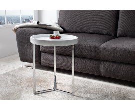 Stylový příruční stolek Modul 40cm bílá / stříbrná