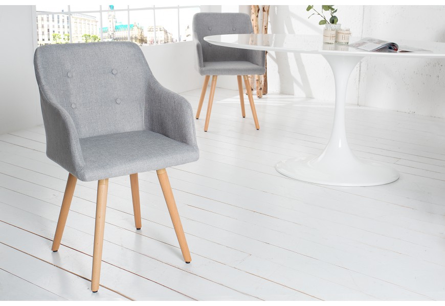 Retro židle s opěrkami Scandinavia drukovaná šedá