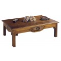 Rustikální dřevěný konferenční stolek Nuevas formas s vyřezáváním 75cm