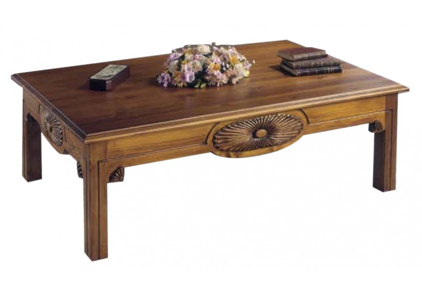 Rustikální dřevěný konferenční stolek Nuevas formas ze dřeva 140cm