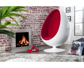 Designové moderní křeslo Space Egg bílo / červené