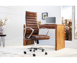 Moderní kancelářská židle Big Deal v hnědé antické barvě s kovovou konstrukcí a nastavitelnou výškou 107-117cm