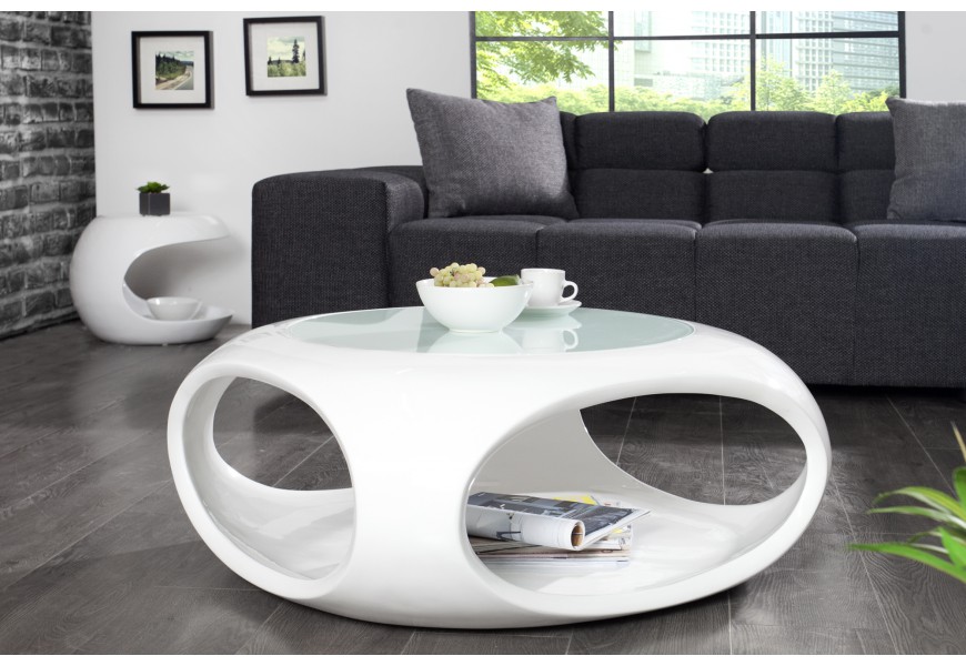 Designový konferenční stolek Spin II 75cm bílý