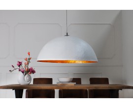 Moderní závěsná lampa Glow 50cm bílo-zlatá