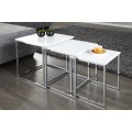 Moderní stylový konferenční stolek New Fusion sada 3ks bílá