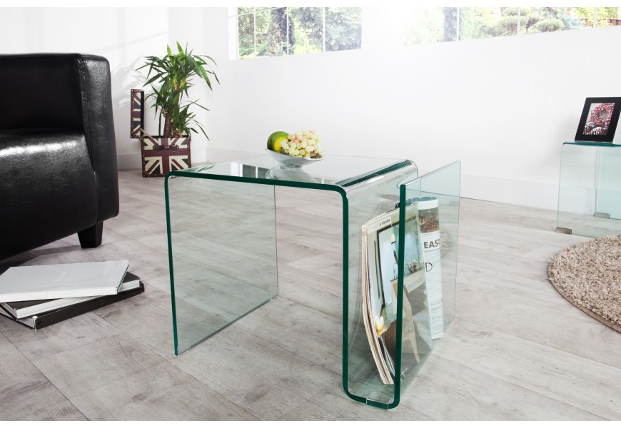 Designový skleněný konferenční stolek Ghost 50cm