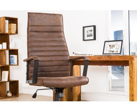 Kancelářská židle Lazio high hnědá vintage