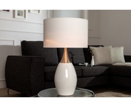 Moderní stylová stolní lampa Carla 60cm bílá