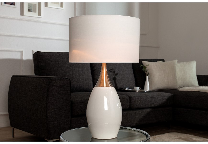 Moderní stylová stolní lampa Carla 60cm bílá