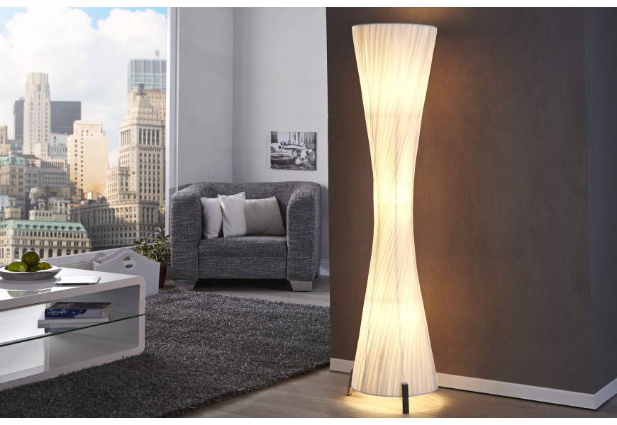 Luxusní moderní stojací lampa Helix L 160cm bílá