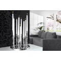 Stylový glamour stříbrný svícen Empire z kovu s devíti držáky na svíčky a kulatou podstavou 30 cm
