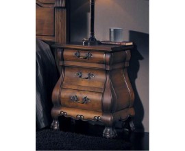 Rustikální exkluzivní hnědý masivní noční stolek Nuevas formas se zásuvkami 60cm