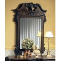 Rustikální luxusní vyřezávané obdélníkové zrcadlo Nuevas formas v exkluzivním hrubém rámu 130cm