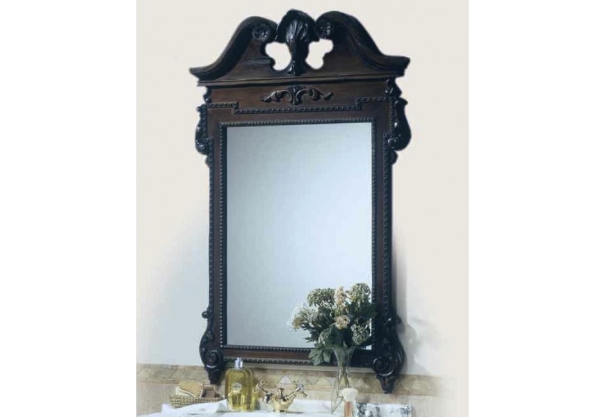 Rustikální luxusní vyřezávané obdélníkové zrcadlo Nuevas formas v exkluzivním hrubém rámu 130cm