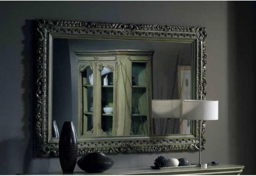 Rustikální exkluzivní nástěnné obdélníkové zrcadlo Nuevas formas v masivním rámu 163cm