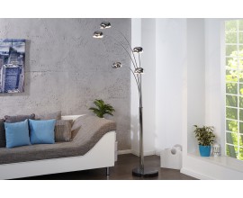 Designová moderní stojací lampa Five Lights chromová