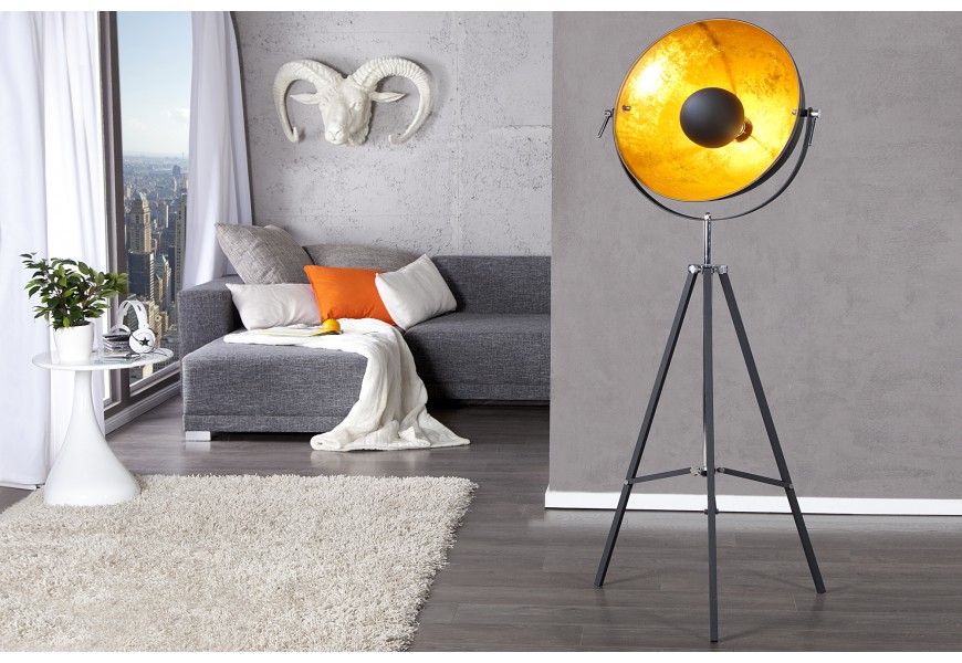 Stylová stojací lampa Big studio 160cm černá / zlatá