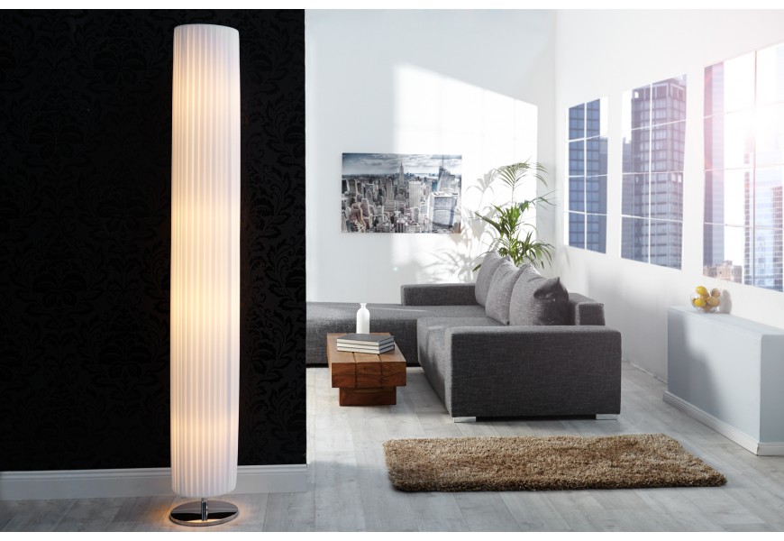 Moderní elegantní stojací lampa Salone 200cm bílá