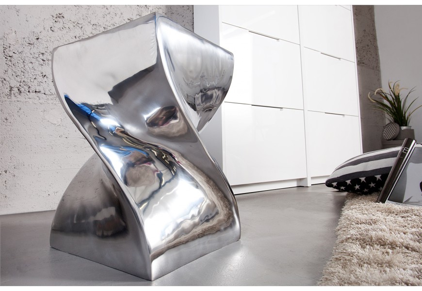 Extravagantní moderní židle Twist 45cm stříbrná