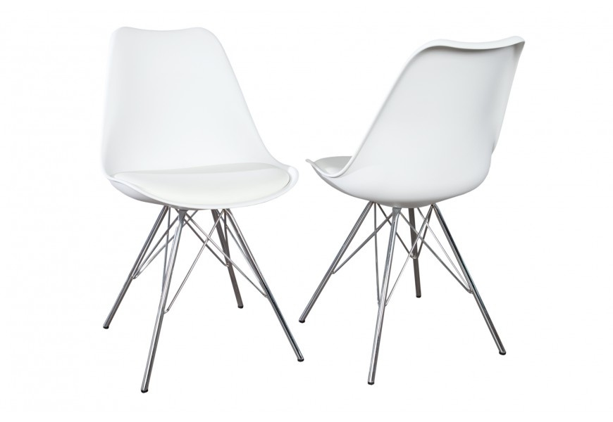 Designová Židle Scandinavia retro bílá