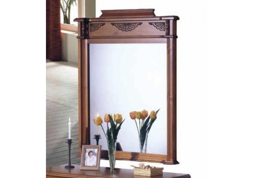 Rustikální exkluzivní obdélníkové zrcadlo Nuevas formas s vyřezávaným motivem 122cm