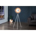 Originální moderní stojací lampa Studio 140cm bílá / stříbrná