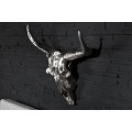 Luxusní dekorační lebka Matador stříbrná
