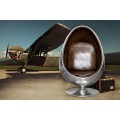 Designové moderní křeslo Space Egg stříbrné