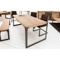 industriální jídelní stůl Factory 200cm z kovu a dřeva akát