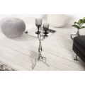 Designový glamour čtvercový příruční stolek Jardin s elegantní tvarovanou nohou v lesklém chromovém provedení 55 cm