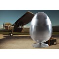 Designové moderní křeslo Space Egg stříbrné
