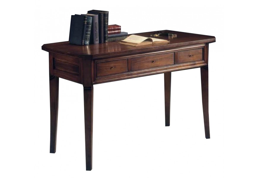 Rustikální luxusní psací stůl Luis Philippe se třemi zásuvkami 124cm