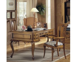 Rustikální zdobený pracovní stůl Nuevas formas s vyřezávanými ornamenty 137cm