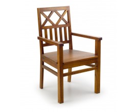 Designová dřevěná židle Star v hnědé barvě s područkami 98cm